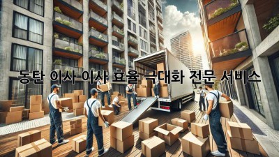 동탄 이사, 이사 효율 극대화 전문 서비스!